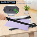 Axooms Paper Cutter, 12 Inch Paper Trimmer with Heavy-Duty Metal Base, 10-Sheet Capacity Guillotine Cutter for Crafts, Cards, Coupons, Stickers & Photos - Black