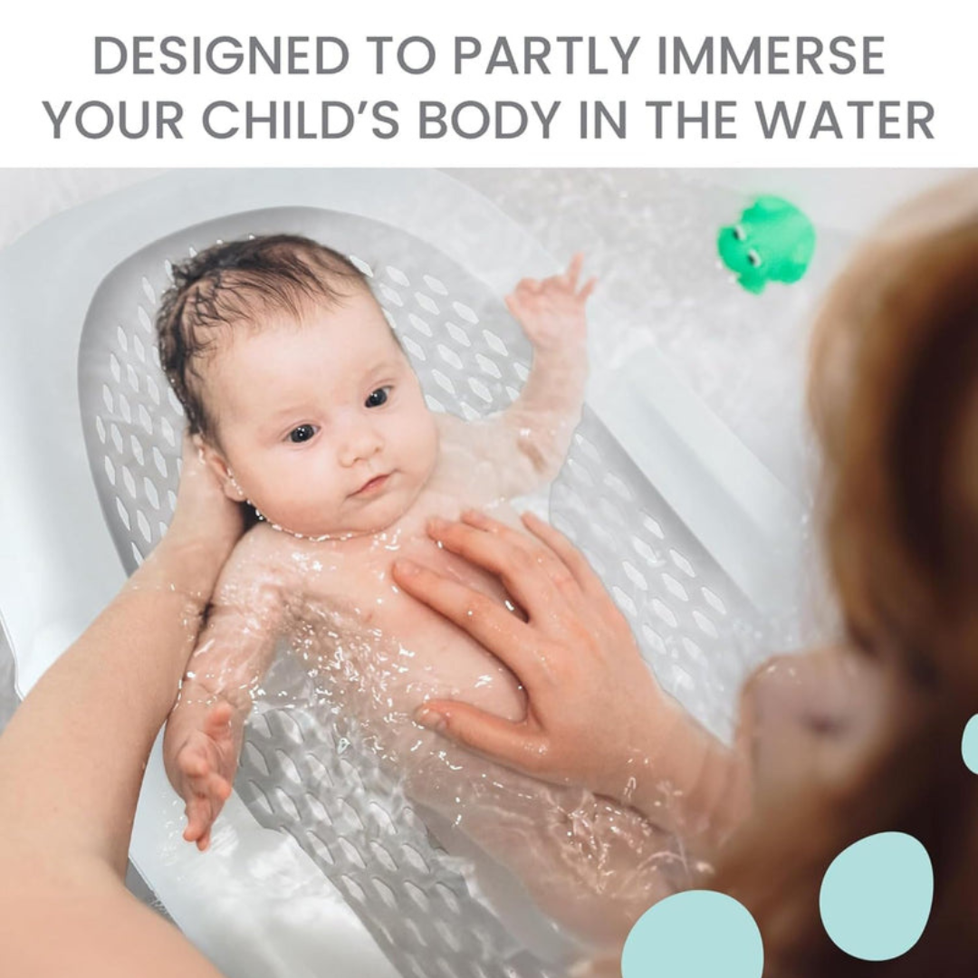 Axooms Foldable Baby Bath Seat – Soft Mesh, Quick-Dry & Non-Slip | Portable Infant Bath Support (0–12 Months)
