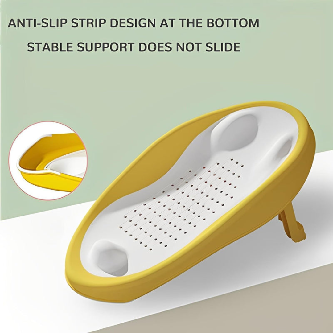 Axooms Foldable Baby Bath Seat – Soft Mesh, Quick-Dry & Non-Slip | Portable Infant Bath Support (0–12 Months)