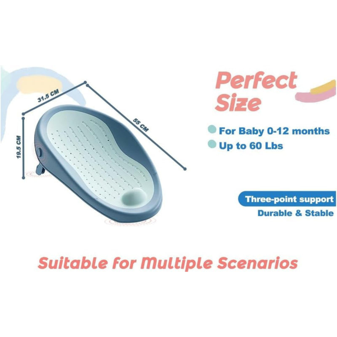 Axooms Foldable Baby Bath Seat – Soft Mesh, Quick-Dry & Non-Slip | Portable Infant Bath Support (0–12 Months)