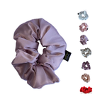 Axooms Large Silk Hair Scrunchies – 2-Pack Jumbo Satin Elastics, No-Pull Hair Ties for Thick & Thin Hair (Ponytails, Buns & Braids)