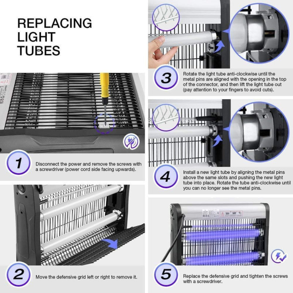 Axooms 16W Electronic Insect Killer – Indoor Bug Zapper with Dual UV Bulbs, Safe Mesh, Hanging Chain & Removable Tray