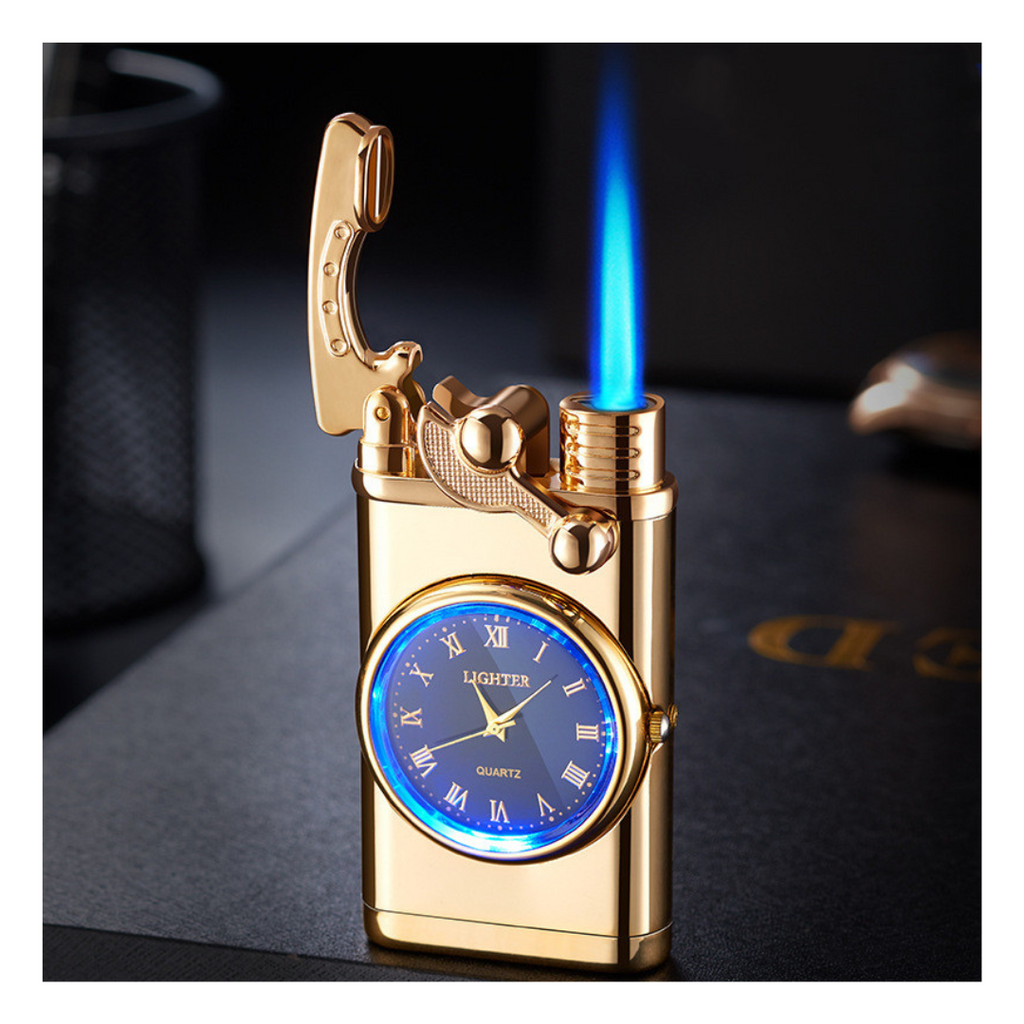 2-in-1 Electric Lighter with Built-in Watch and Rocker Arm