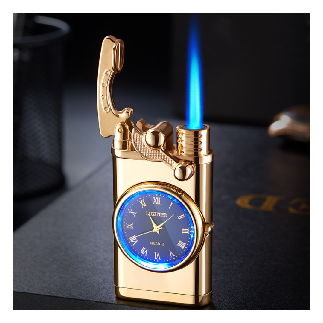 2-in-1 Electric Lighter with Built-in Watch and Rocker Arm