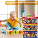 Axooms 4-Pack Clear Toy Storage Bags, 9.4 x 6.7 x 4.3 Inches, Transparent PVC Toy Organizer Bags with Zippers, Waterproof Storage for Building Blocks and Small Toys, Black