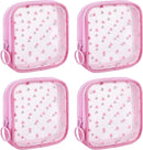 Axooms 4-Piece Small Nylon Mesh Zipper Bag Set, Multipurpose Cosmetic Pouches for Travel, Office Supplies and Travel Accessories, Black, Size S