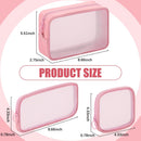 Axooms 4-Piece Mesh Makeup Bag Set, Clear Travel Cosmetic Bags with Zippers, Small Toiletry Pouches in Multiple Sizes