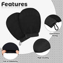 Axooms Exfoliating Glove Dead Skin Remover - Body Scrubber Exfoliator, Deep Exfoliating Mitt for Body, Double Layer Exfoliating Gloves for Dead Skin, Tan Removal for Face and Body (Black)
