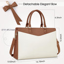 Axooms Women's 15.6-Inch Water-Resistant PU Leather Laptop Tote Bag for Work and Office