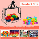 6 Packs Large Toy Storage Bags, Clear PVC Organizer Bags with Labels Board Game Storage Waterproof Reusable Toy Bag for Puzzle Building Blocks Books