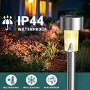 Axooms Solar LED Path Lights - Outdoor Garden Walkway Lawn & Patio Stainless Steel Lights, 12-Pack | Warm White & White LED, Classic Style for Yard, Garden & Patio Decor