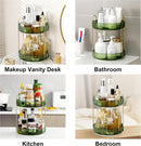 Axooms 360° Rotating Makeup Organizer for Bathroom Countertop, 3-Tier Cosmetic and Perfume Storage Shelf, Gold