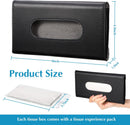 Axooms 2-Piece Car Tissue Holder Set, PU Leather Sun Visor Tissue Box Holder, Black