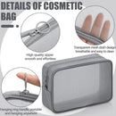 Axooms 4-Piece Mesh Makeup Bag Set, Clear Travel Cosmetic Bags with Zippers, Small Toiletry Pouches in Multiple Sizes