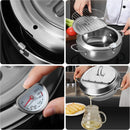 Axooms Deep Frying Pot with Temperature Control, 3.4L Stainless Steel, Compatible with Induction and Gas