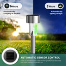 Axooms Solar LED Path Lights - Outdoor Garden Walkway Lawn & Patio Stainless Steel Lights, 12-Pack | Warm White & White LED, Classic Style for Yard, Garden & Patio Decor