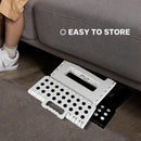 Axooms 16 Inch Heavy Duty Folding Step Stool | Non-Slip Foldable Footstool for Toddlers, Children & Adults | Portable, Lightweight Plastic Footstep w/Carrying Handle for Indoor or Outdoor (White)