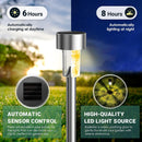 Axooms Solar LED Path Lights - Outdoor Garden Walkway Lawn & Patio Stainless Steel Lights, 12-Pack | Warm White & White LED, Classic Style for Yard, Garden & Patio Decor