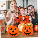 Axooms Halloween Pumpkin Buckets, Jack-O-Lantern Candy Holder with Handle, Small Pumpkin Pails for Halloween Party Gifts & Decorations, 6.6" × 5.5" (1 Piece, Orange) (Mad Orange)
