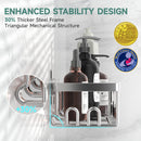Veken Shower Caddy 6-Pack, Bathroom Organizers and Storage Shelves, Black | Advanced Rustproof Design, Large Capacity, No Drilling, Adhesive Rack with Soap Holder, Wall-Mounted Kitchen & Home Decor