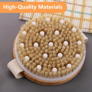 Axooms Wet and Dry Body Brush with Natural Bristles for Shower Massage, Back Cleansing, Lymphatic Drainage, Exfoliation and Circulation (10 cm Round Diameter)