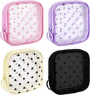 Axooms 4-Piece Small Nylon Mesh Zipper Bag Set, Multipurpose Cosmetic Pouches for Travel, Office Supplies and Travel Accessories, Black, Size S