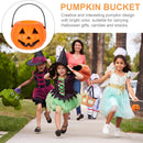 Axooms Halloween Pumpkin Buckets, Jack-O-Lantern Candy Holder with Handle, Small Pumpkin Pails for Halloween Party Gifts & Decorations, 6.6" × 5.5" (1 Piece, Orange) (Mad Orange)