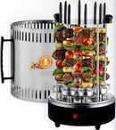 Professional Vertical Rotisserie Toaster Oven (8 Skewers) - Electric BBQ Kebab Grill Machine Countertop, Electric BBQ Grill & Toaster Oven for Home Use, Stainless Steel