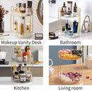 Axooms 360° Rotating Makeup Organizer for Bathroom Countertop, 3-Tier Cosmetic and Perfume Storage Shelf, Gold