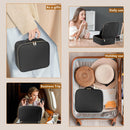 Axooms Travel Makeup Bag with Lighted Mirror, 3 Color Settings & Adjustable Dividers for Makeup Brushes, Accessories & Toiletries, Women's Cosmetic Case