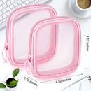 Axooms 4-Piece Mesh Makeup Bag Set, Clear Travel Cosmetic Bags with Zippers, Small Toiletry Pouches in Multiple Sizes
