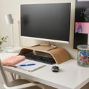 Axooms SIGFINN Fixed-Height Monitor Stand with Bamboo Veneer