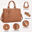 Axooms Women's 15.6-Inch Water-Resistant PU Leather Laptop Tote Bag for Work and Office