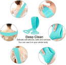 Axooms Dual-Sided Silicone Body and Back Scrubber with Shampoo Dispenser, Deep Massage and Gentle Exfoliating Strap, Multicolor