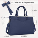 Axooms Women's 15.6-Inch Water-Resistant PU Leather Laptop Tote Bag for Work and Office