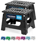 Handy Laundry Folding Step Stool 9 Inch, Black, Non-Slip Holds 300 lbs | 9 Inch, Black, Foldable Collapsible Step Stool, Non-Slip, Holds 300 lbs, Kitchen Bathroom Bedroom, Adults
