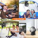 Axooms Clip-on Desk Fan for Stroller 5000mAh Rechargeable, Personal USB Fan with 4 Speeds 360° Adjustable Rotation, Desktop Table Fan for Pushchair, Car and Travel, Blue