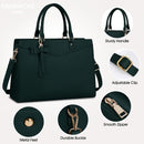 Axooms Women's 15.6-Inch Water-Resistant PU Leather Laptop Tote Bag for Work and Office
