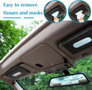 Axooms 2-Piece Car Tissue Holder Set, PU Leather Sun Visor Tissue Box Holder, Black