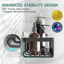 Veken Shower Caddy 6-Pack, Bathroom Organizers and Storage Shelves, Black | Advanced Rustproof Design, Large Capacity, No Drilling, Adhesive Rack with Soap Holder, Wall-Mounted Kitchen & Home Decor