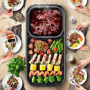 Axooms 2-in-1 Electric Grill & Hot Pot with Non-Stick Surface | Korean BBQ Grill with Glass Lid | 1350W | 53cm x 27cm
