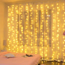 Axooms 195 LED Curtain Backdrop Lights 6.5×5 ft - Hanging Fairy Curtain Lights with 8 Lighting Modes & Remote Control for Bedroom, Window, Wall, Graduation & Indoor/Outdoor Decor