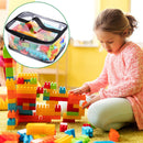 Axooms 4-Pack Clear Toy Storage Bags, 9.4 x 6.7 x 4.3 Inches, Transparent PVC Toy Organizer Bags with Zippers, Waterproof Storage for Building Blocks and Small Toys, Black