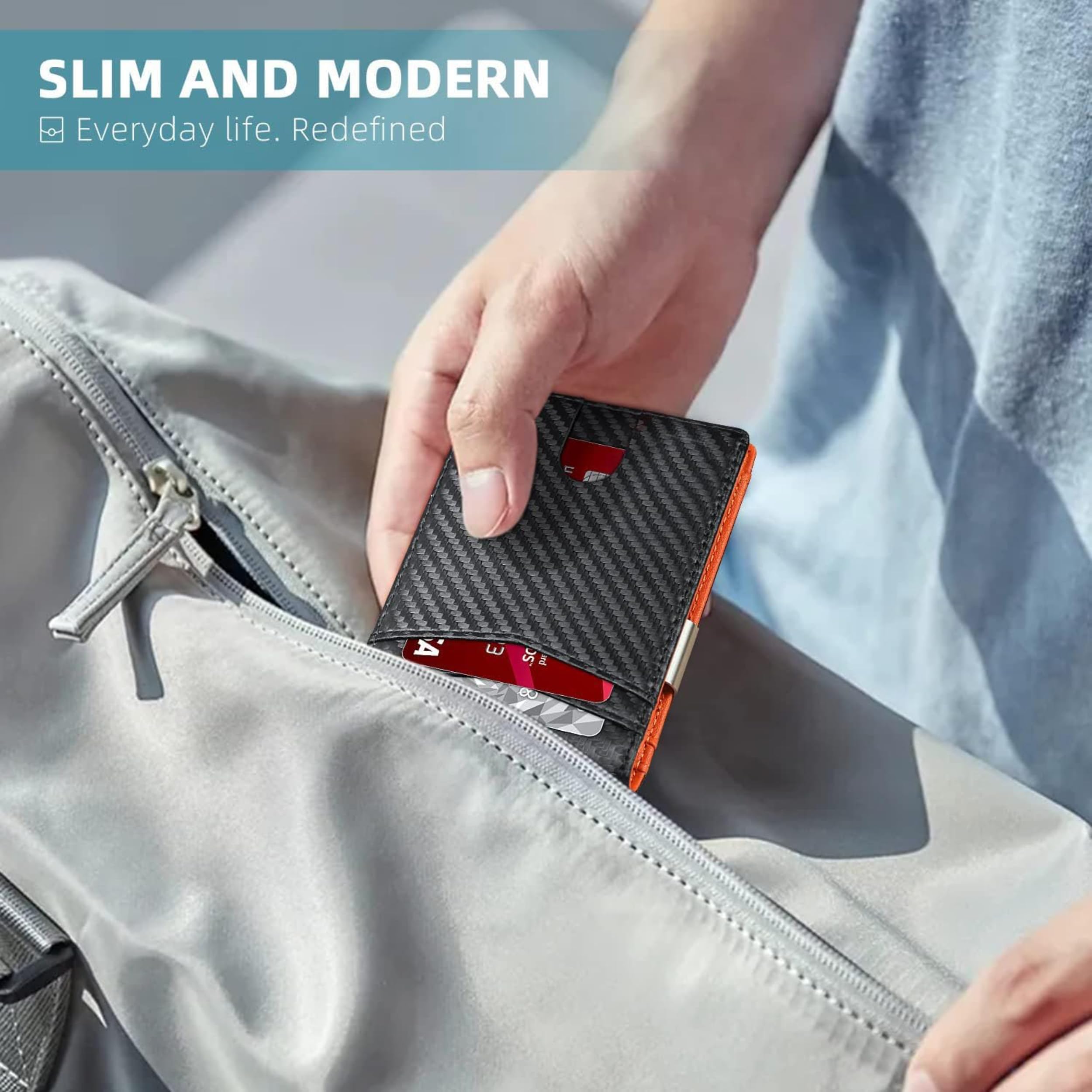 Premium Leather Slim Money Clip Wallet for Men