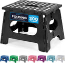 Handy Laundry Folding Step Stool 9 Inch, Black, Non-Slip Holds 300 lbs | 9 Inch, Black, Foldable Collapsible Step Stool, Non-Slip, Holds 300 lbs, Kitchen Bathroom Bedroom, Adults