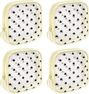 Axooms 4-Piece Small Nylon Mesh Zipper Bag Set, Multipurpose Cosmetic Pouches for Travel, Office Supplies and Travel Accessories, Black, Size S