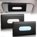 Axooms 2-Piece Car Tissue Holder Set, PU Leather Sun Visor Tissue Box Holder, Black