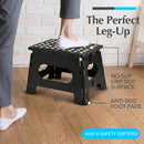 Handy Laundry Folding Step Stool 9 Inch, Black, Non-Slip Holds 300 lbs | 9 Inch, Black, Foldable Collapsible Step Stool, Non-Slip, Holds 300 lbs, Kitchen Bathroom Bedroom, Adults