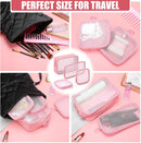 Axooms 4-Piece Mesh Makeup Bag Set, Clear Travel Cosmetic Bags with Zippers, Small Toiletry Pouches in Multiple Sizes