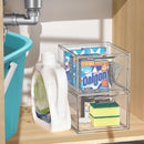 Axooms Stackable Makeup Storage Organizer, 4-Piece Clear Acrylic Storage Drawers with Handles for Vanity, Under-Sink, Kitchen Cabinets & Pantry